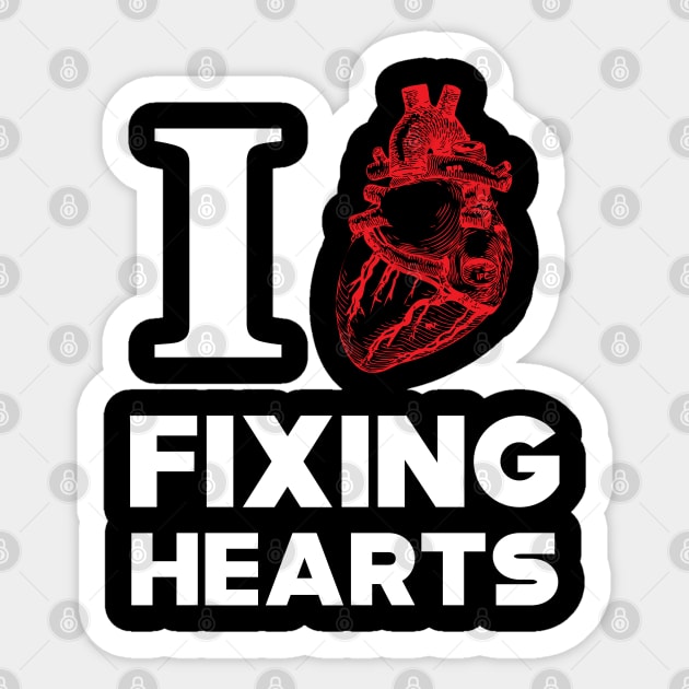 Cardiologist - I love fixing hearts Sticker by KC Happy Shop